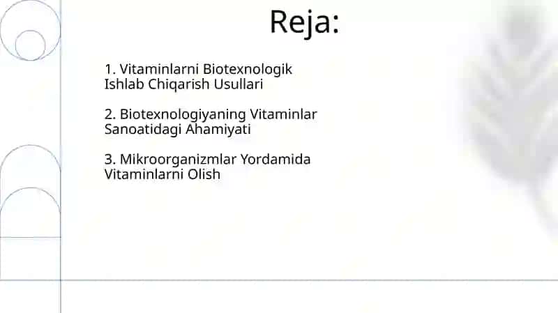 Vitaminlar ishlab chiqarishning biotexnologiyasi 2