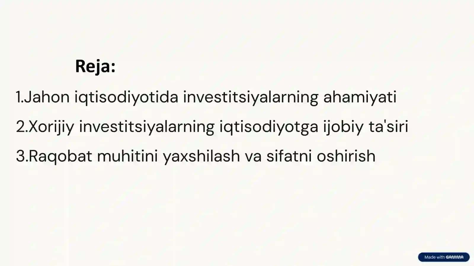 Iqtisodiyotning rivojlanishida xorijiy investorlarning o'rni 2