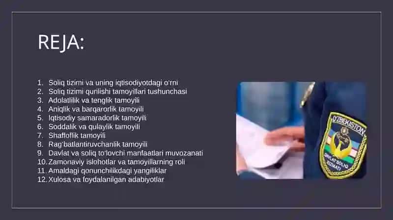 Soliq tizimi qurilishi tamoyillari 2