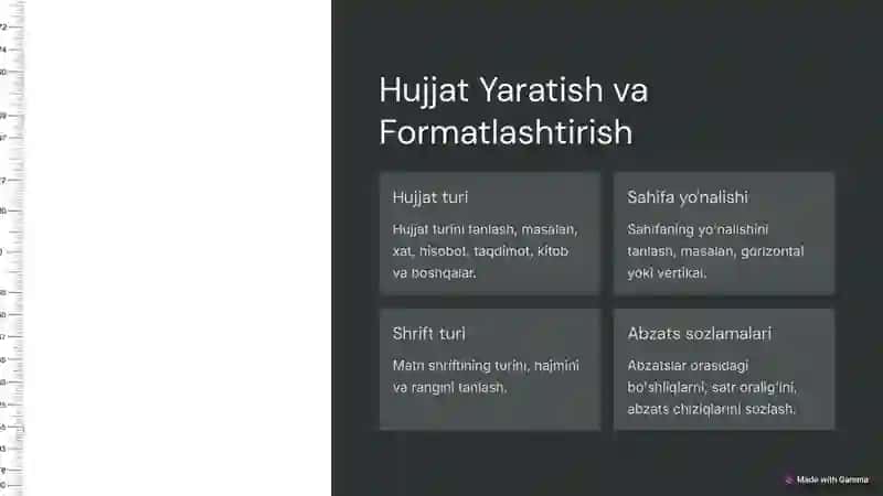 Microsoft Word Dasturida Amalga Oshiriladigan Vazifalar 2
