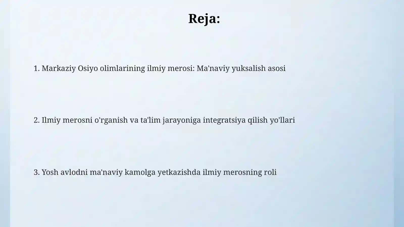 Yuksak ma’naviyatli yoshlarni tarbiyalashda O‘rta Osiyo allomalari ilmiy merosining o‘rni 2