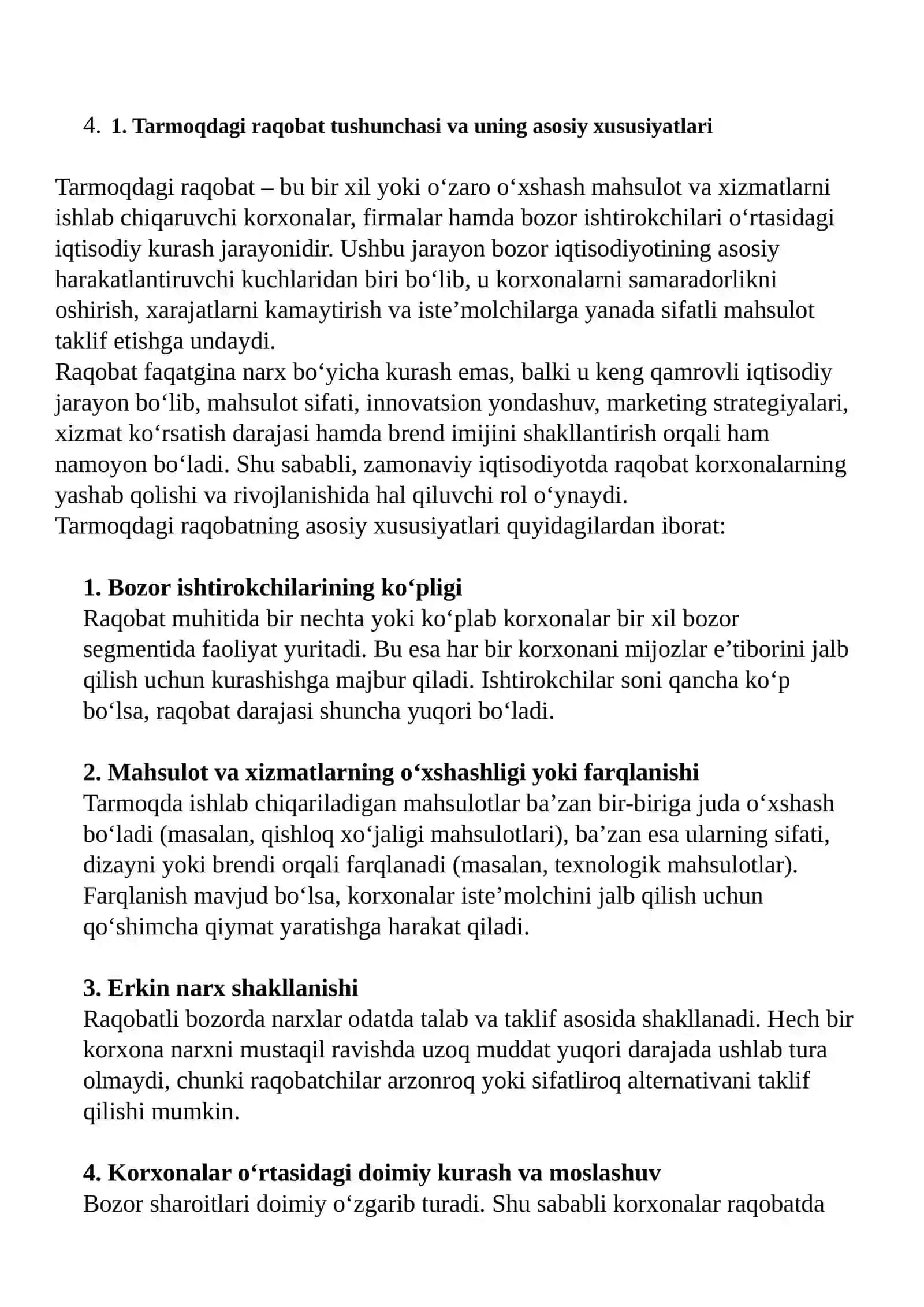 Tarmoqdagi raqobat kuchlari va ularning ta’siri 2