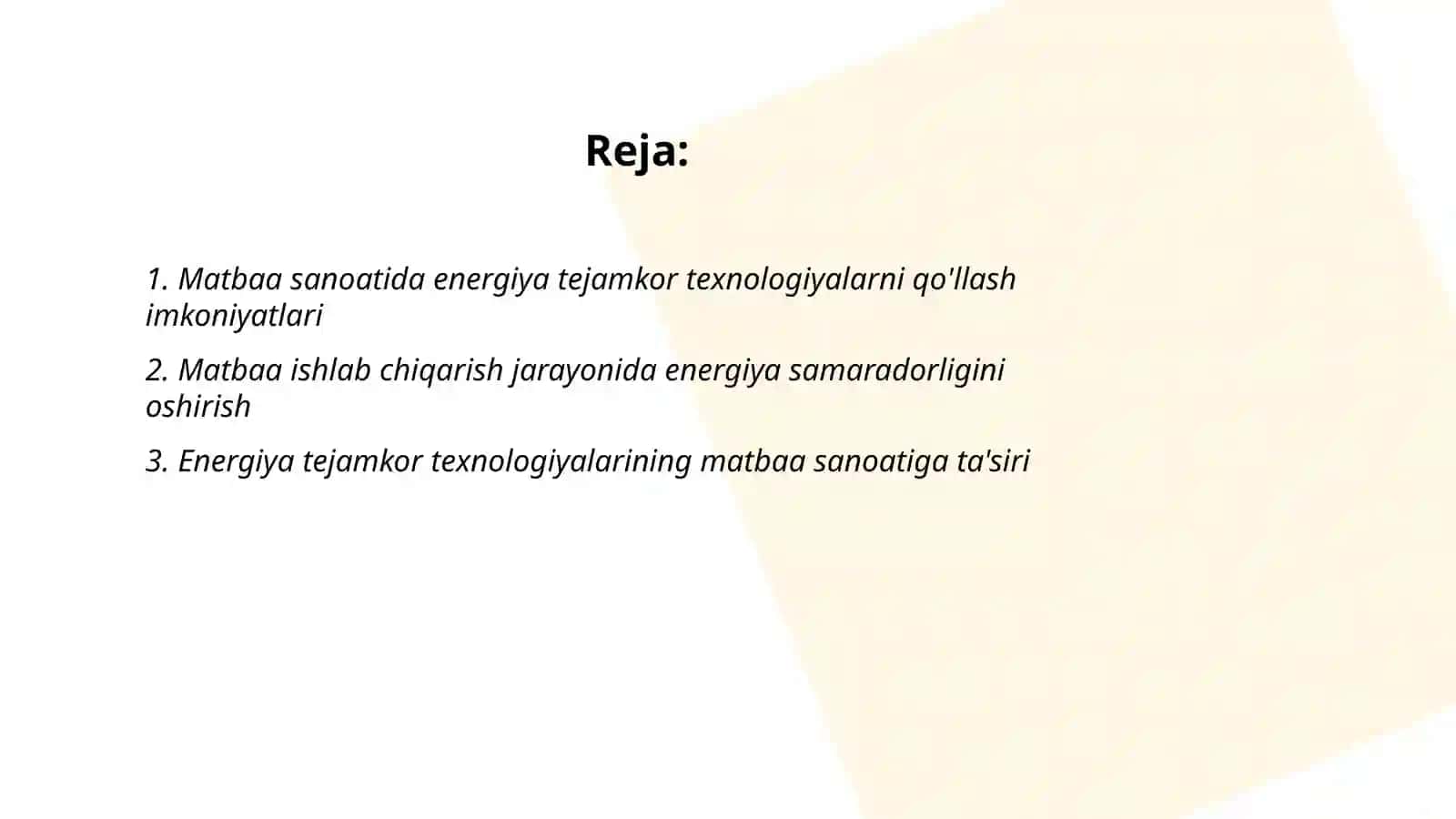 Matbaa sanoatida energiya tejamkor texnologiyalarni joriy etish imkoniyatlarni urganish va ularning samaradorligini baholash 2
