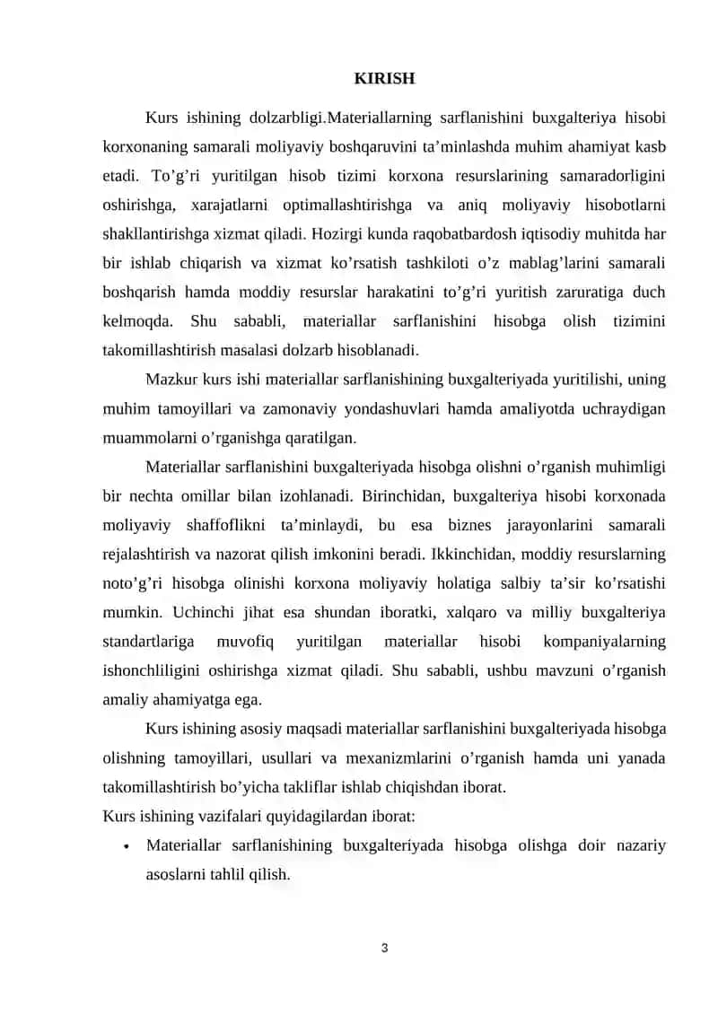 MATERIALLAR SARFLANISHINI BUXGALTERIYA XISOBGA OLISH 2