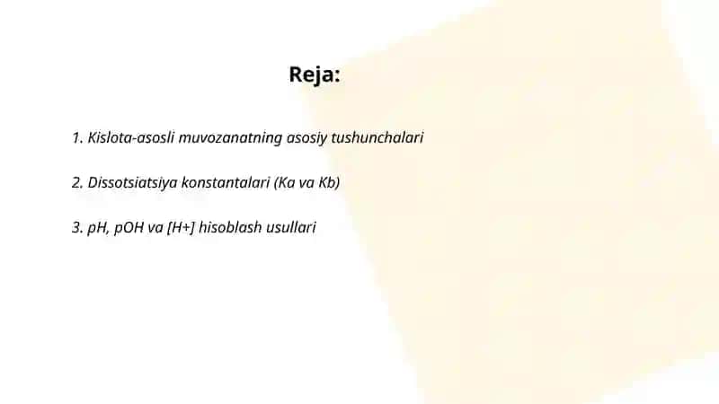 Kislota-asosli muvozanat 2