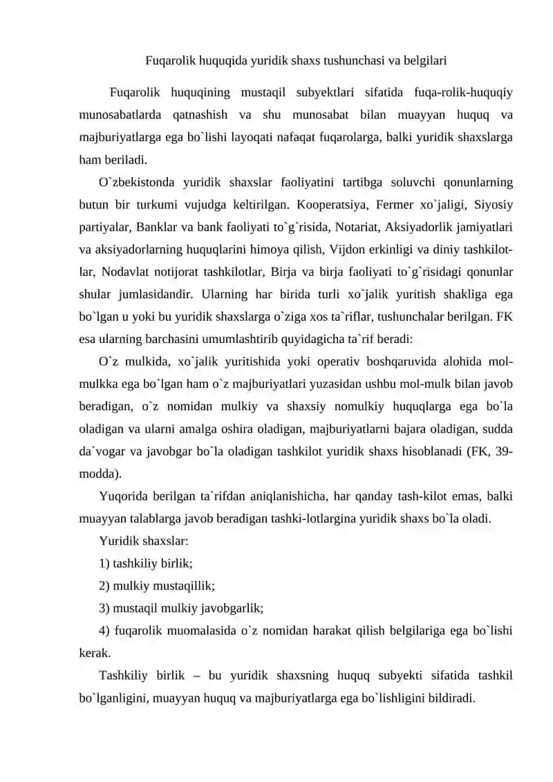 FUQAROLAR (JISMONIY SHAXSLAR) 2