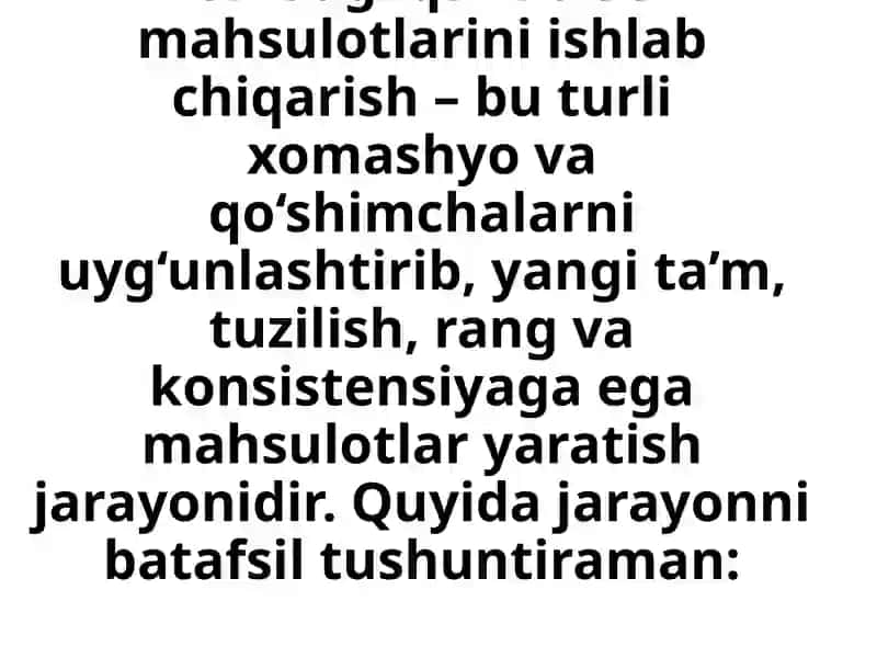 Qandolat mahsulotlari ishlab chiqarish 2