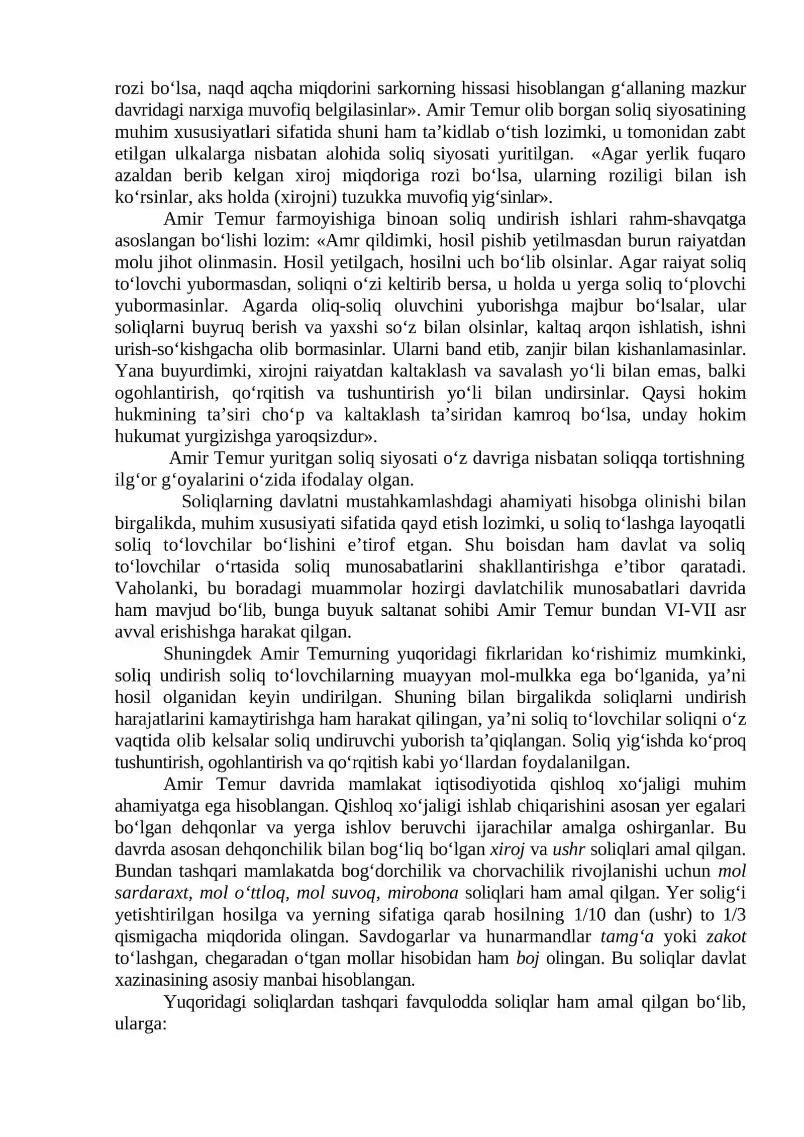 Amir Temur davrida soliqlar 2