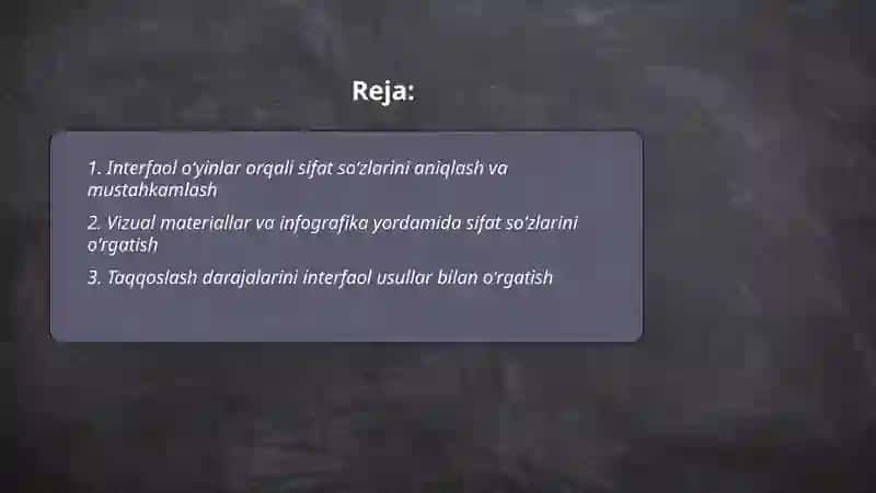 Sifat soʻz turkumini oʻrganishda interfaol usullarni qoʻllash 2