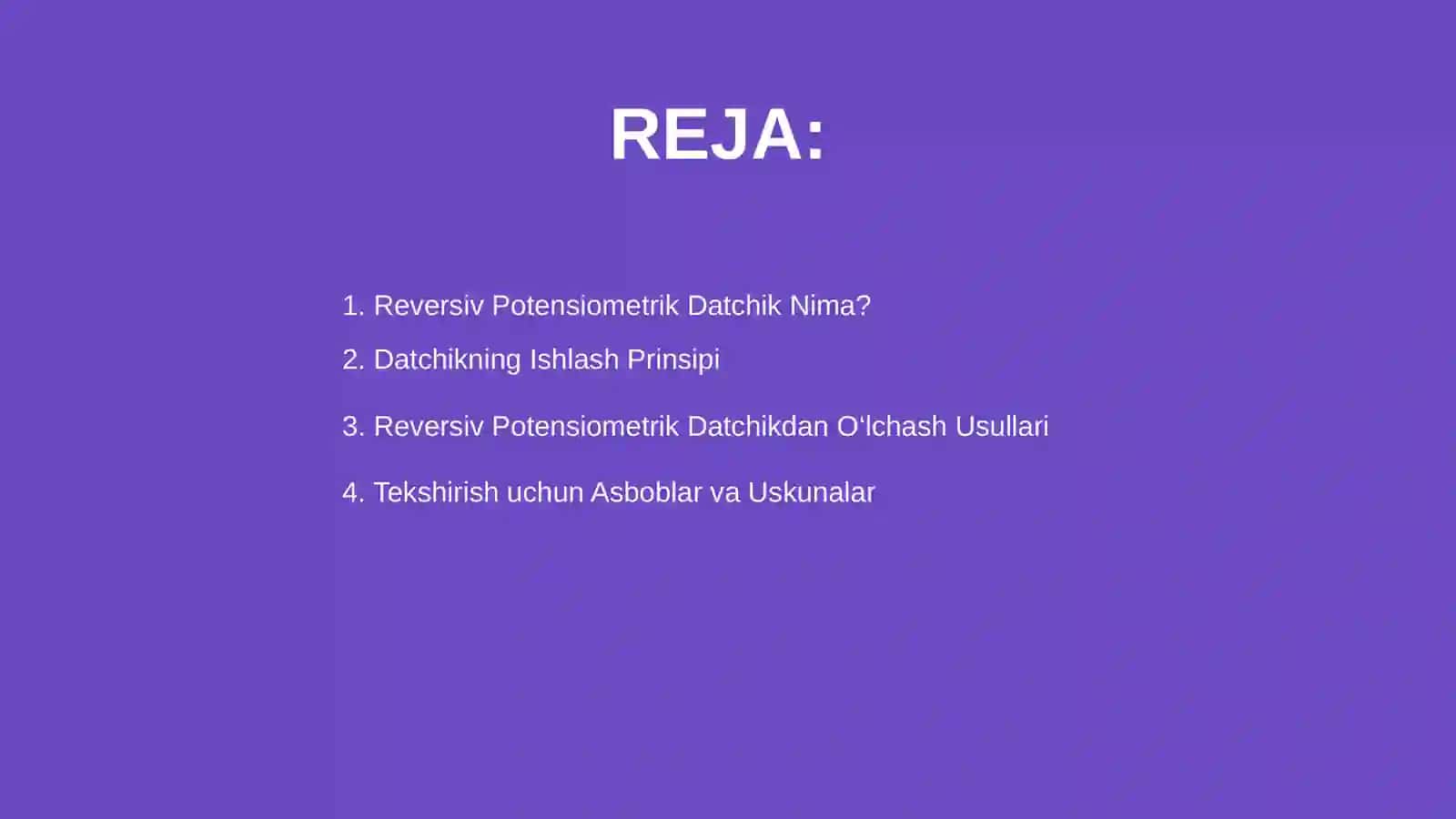 Reversiv potensiometrik datchiklarni tekshirish 2