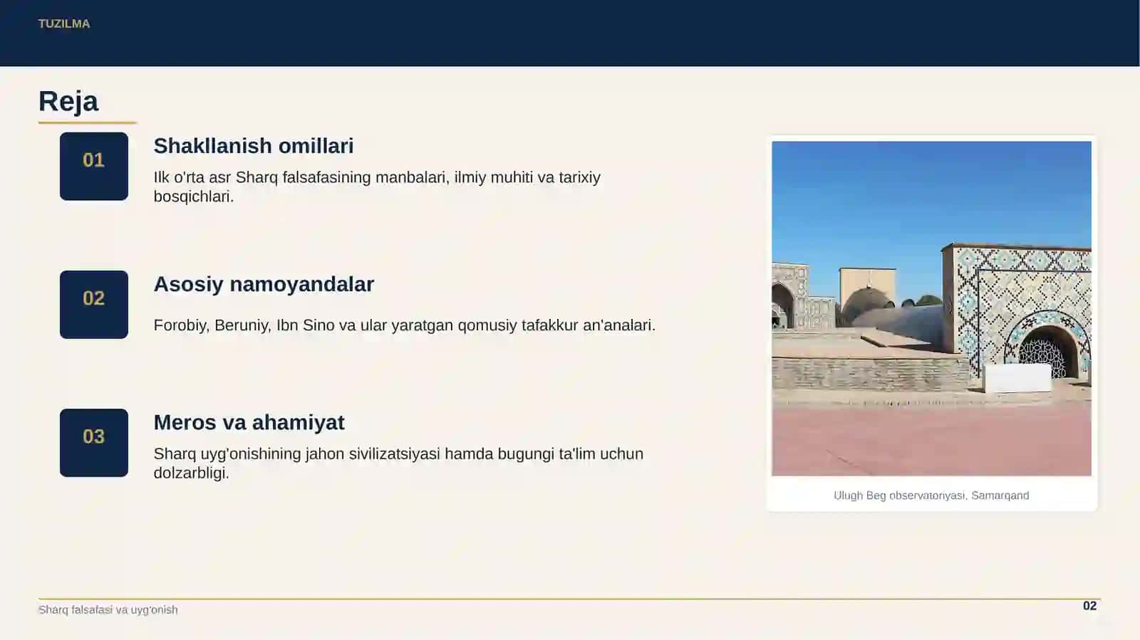 Ilk o'rta asr Sharq falsafasi va uyg'onish davri 2