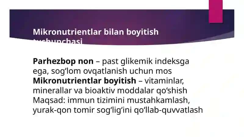 Parxezbop nonlar ishlab chiqarish uchun mikronutrientlar bilan boyitish (quritilgan suvo'ti laminariya qo'shish, kanakunjut urug'larini qo'shish) 2