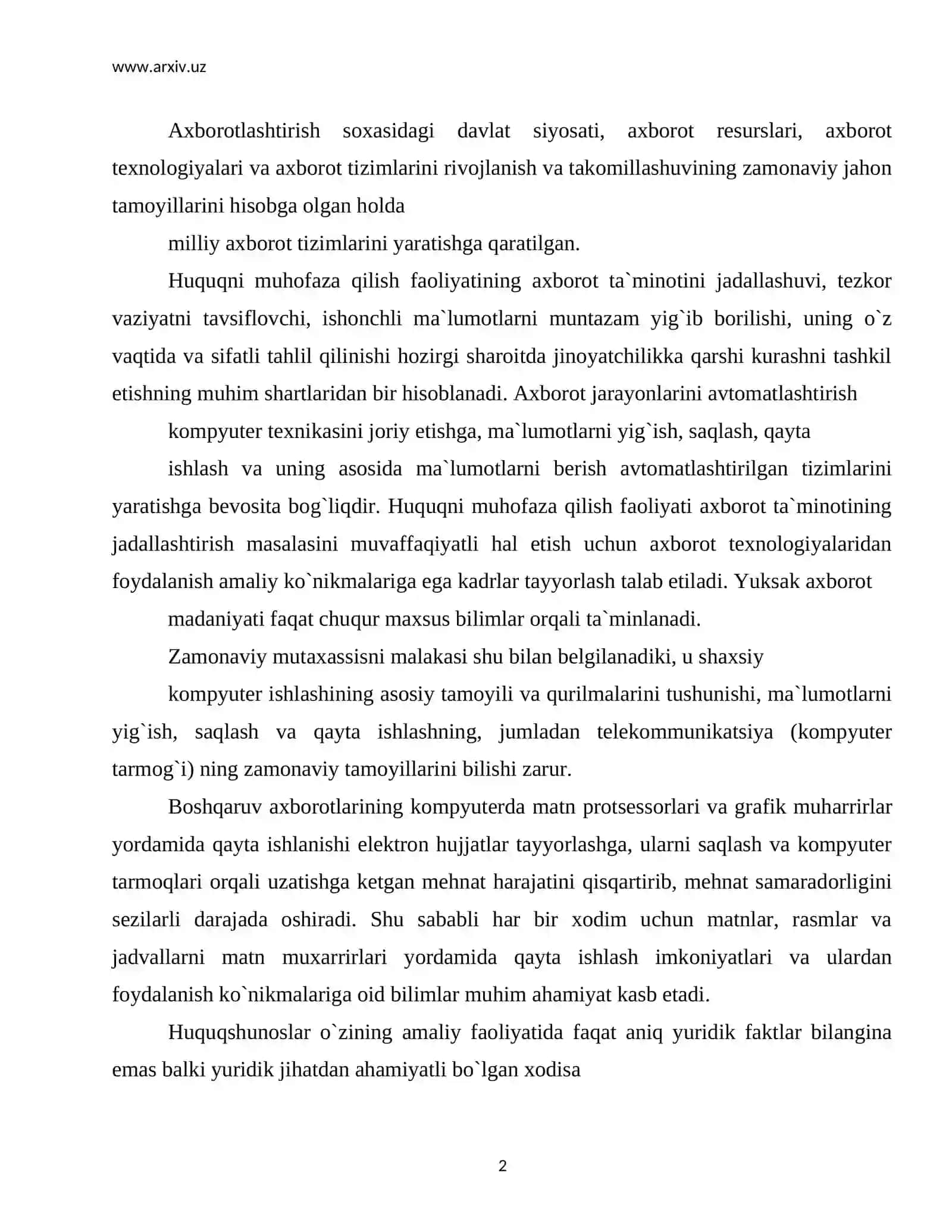 Axborot xavfsizligini ta`minlash masalalari 2