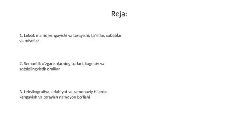 Leksik ma'no kengayishi va torayishi 2