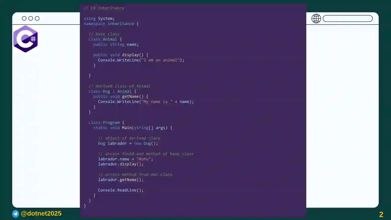 The parameters and returns of the method, overloading 2