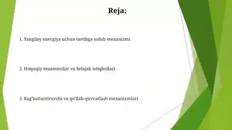 O'zbekistonda muqobil energiya manbalaridan foydalanishni huquqiy tartibga solish 2