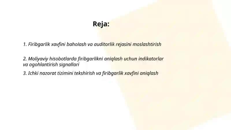 Firibgarlikni aniqlash 2