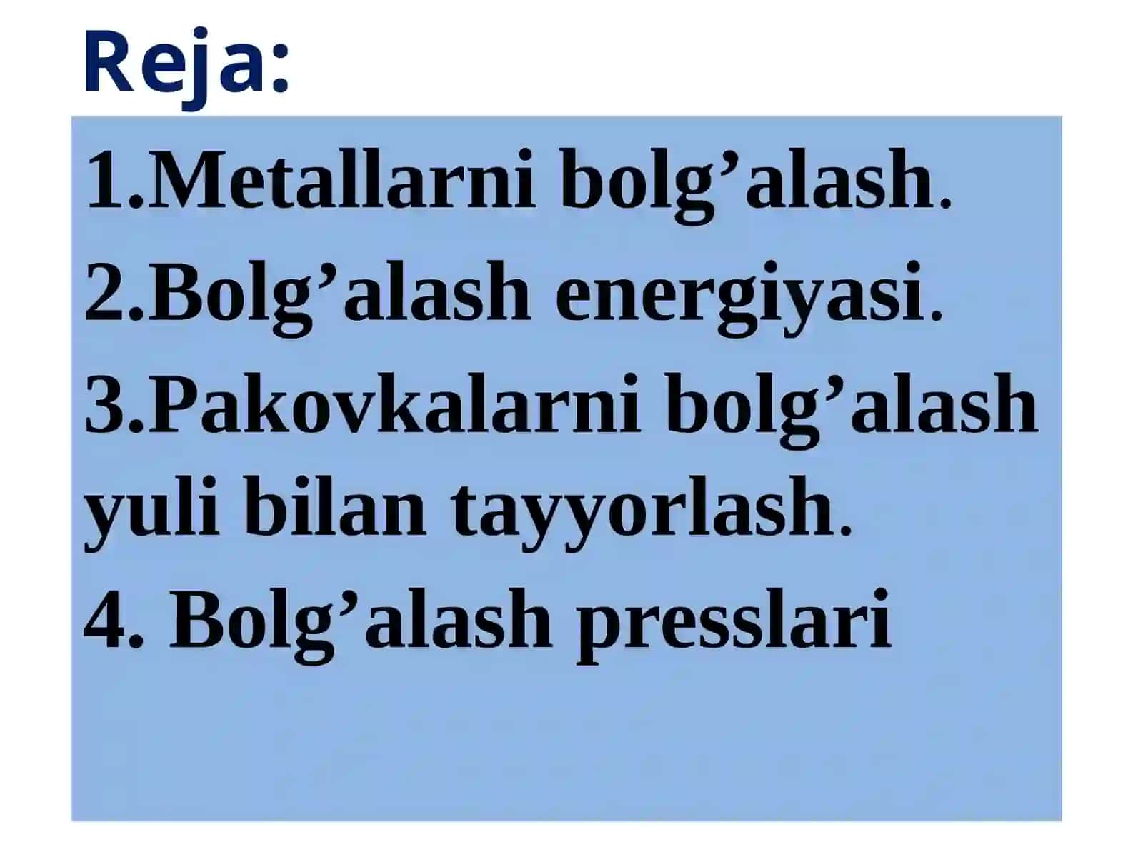 Metallarni bolg‘alash 2