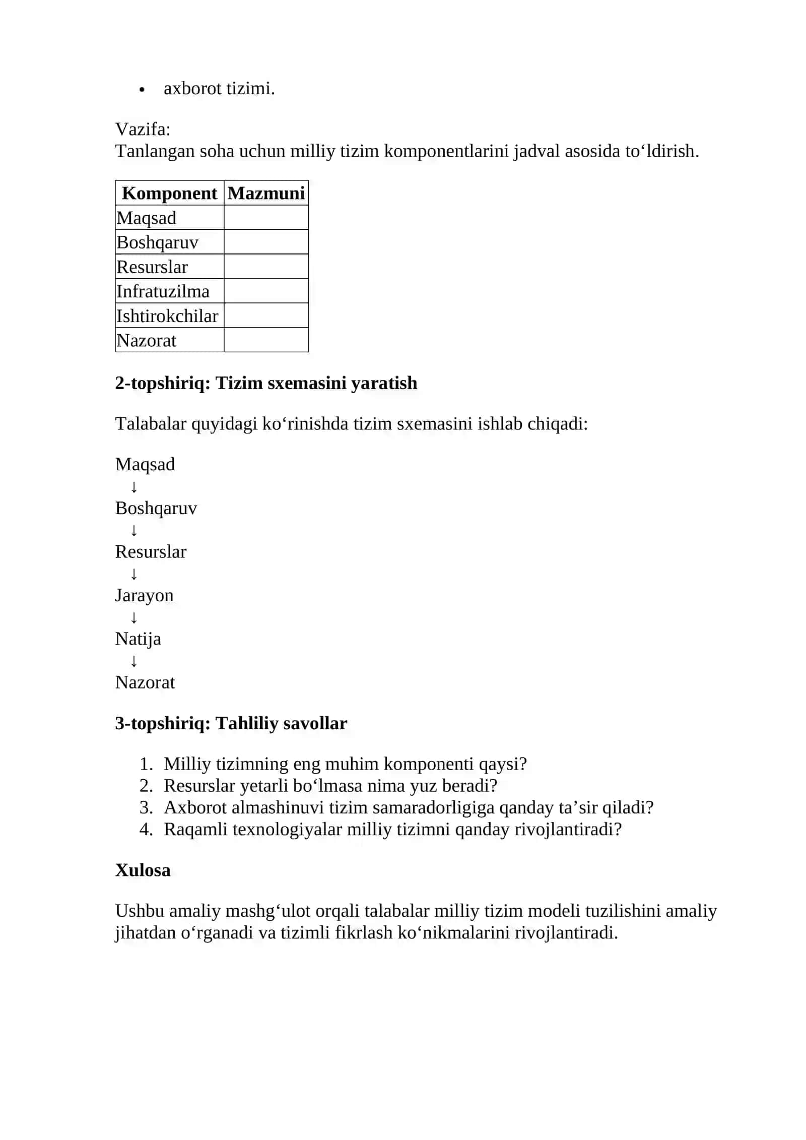 Milliy tizim modeli va uning komponentlari 2