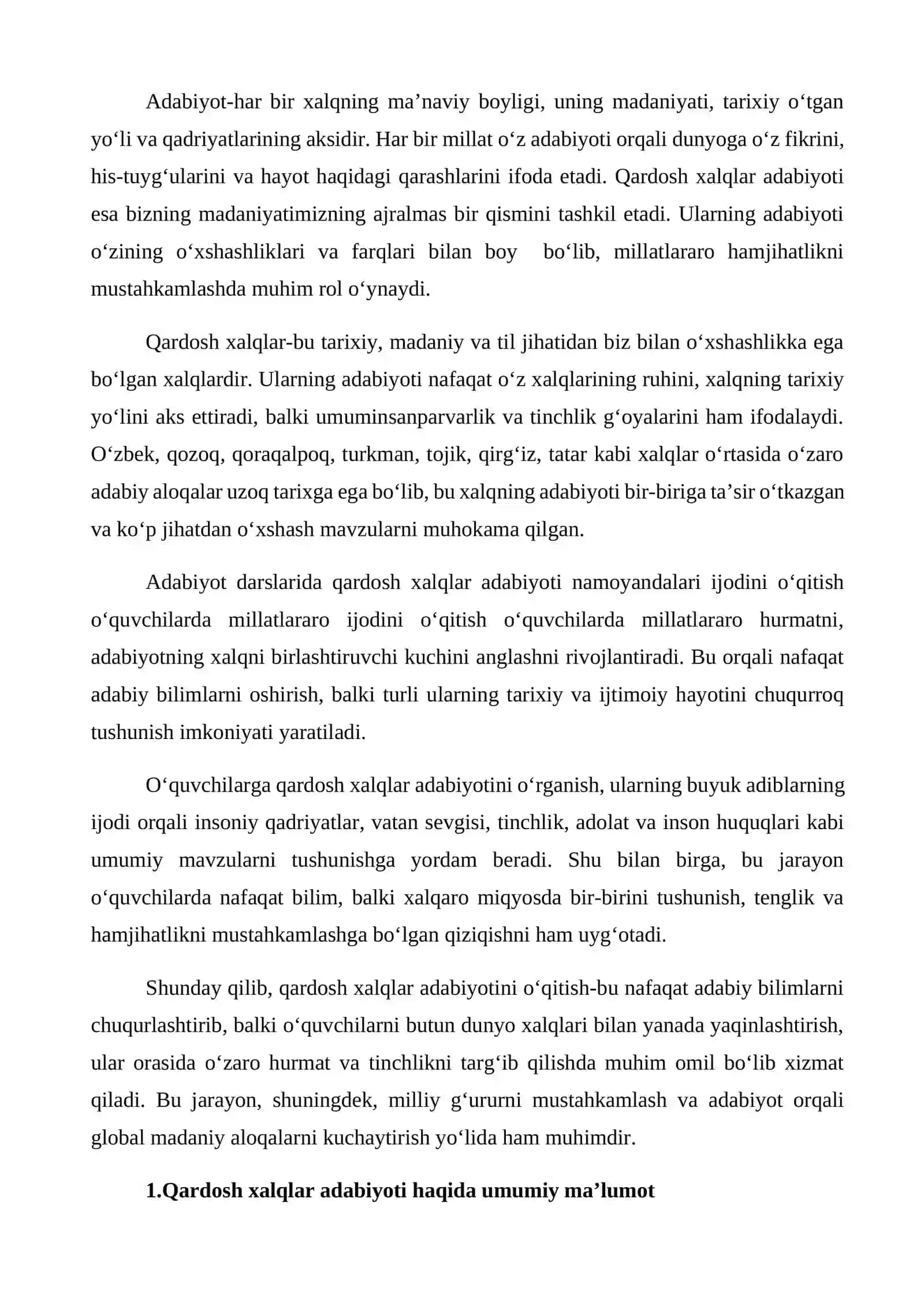 Adabiyot darslarida jahon adabiyoti namoyondalari ijodini o‘qitish 2