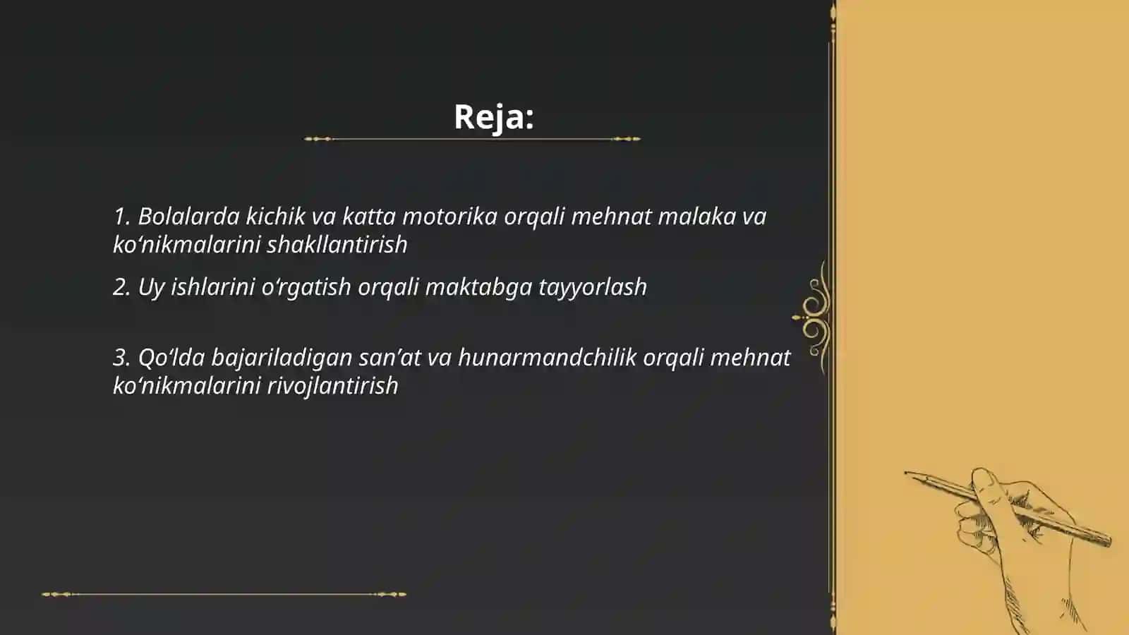 Bolalarni mehnat malaka va koʻnikmalarni shakllantirish orqali maktabga tayyorlash 2