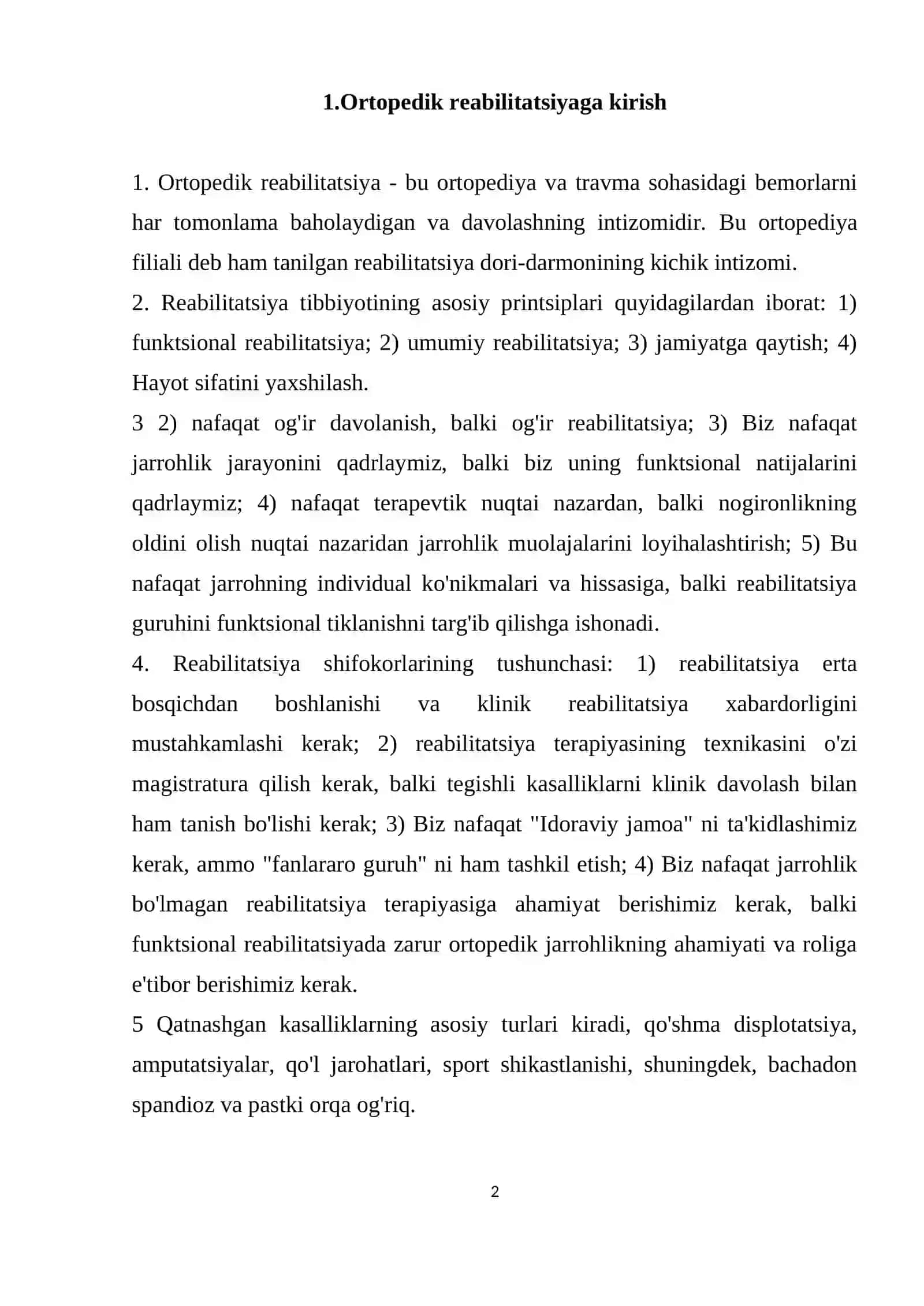 Ortopedik kasalliklarda reabilitatsiya:suyak sinishlari va osteoproz misolida 2