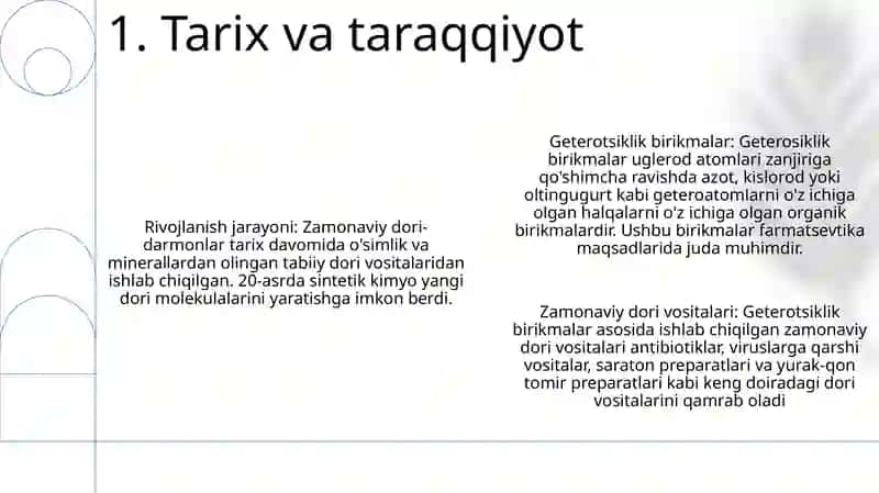 Geterohalqali Birikmalar Asosida Ishlab Chiqariladigan Zamonaviy Dori Vositalari 2