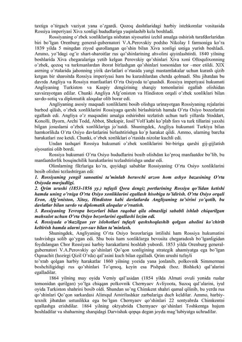 Rossiya imperiyasi mustamlaka boshqaruv tuzumi 2