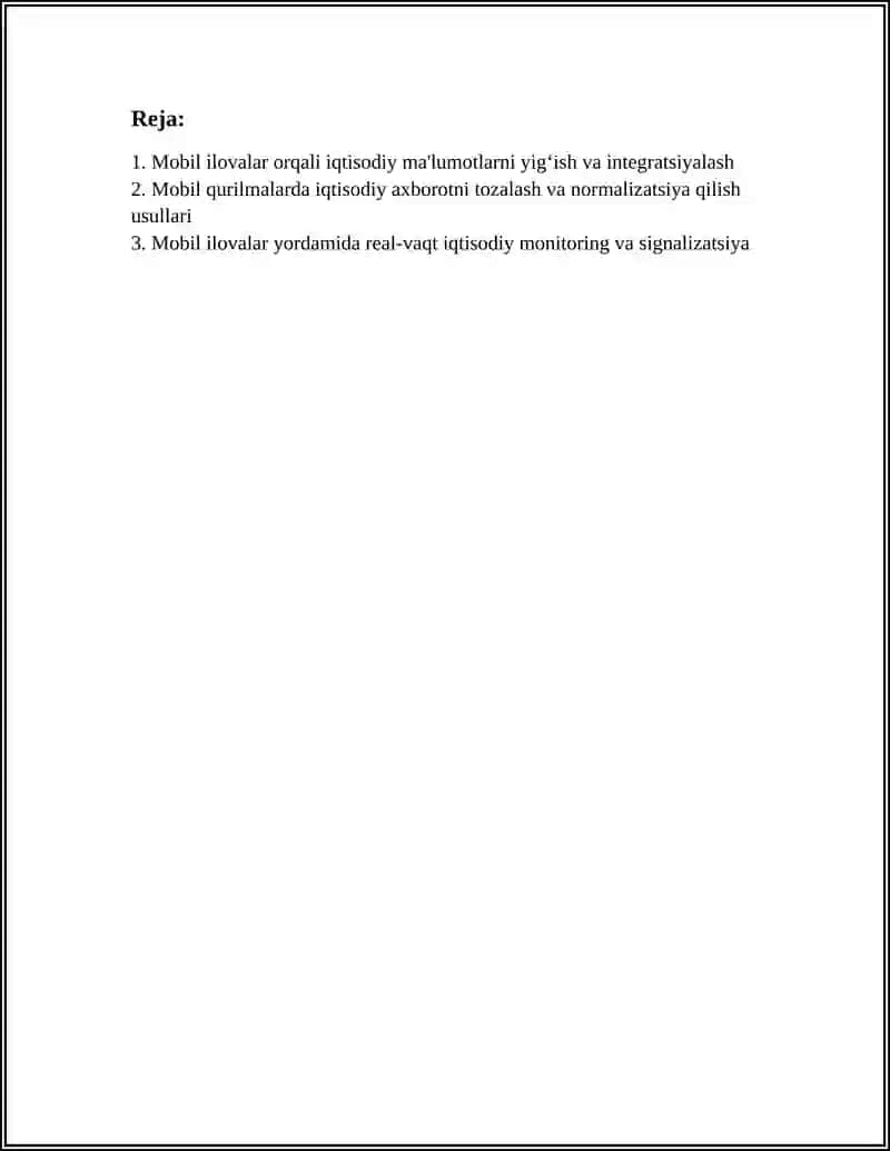IQTISODIY AXBAROTNI QAYTA ISHLASH UCHUN MOBIL ILOVALARDAN FOYDALANISH 2