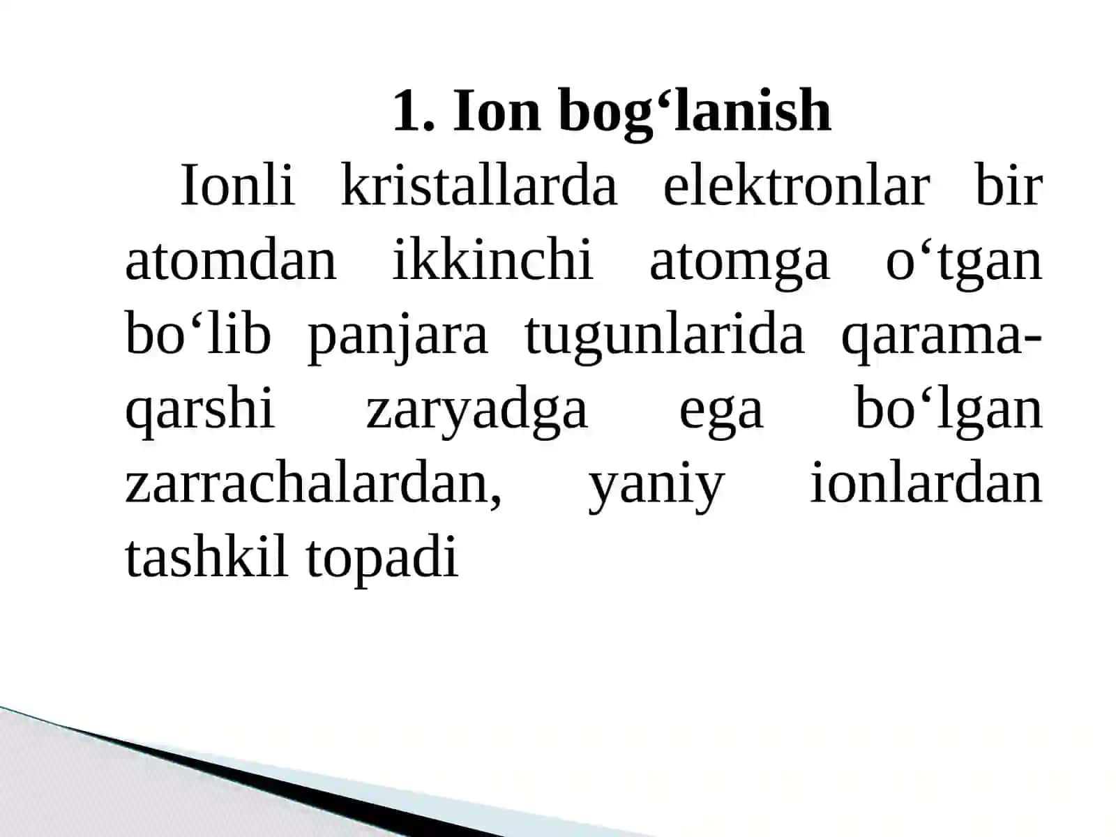 Ion bog'lanish 2