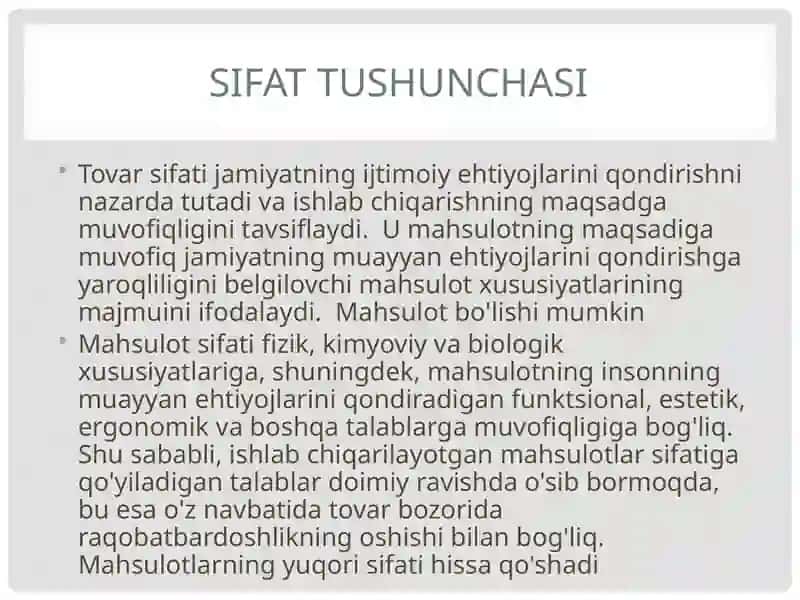 Mahsulotsifatingmohiyati 2