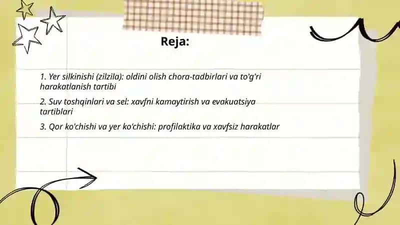 Texnogen va tabiiy xususiyatli favqulodda vaziyatlar 2