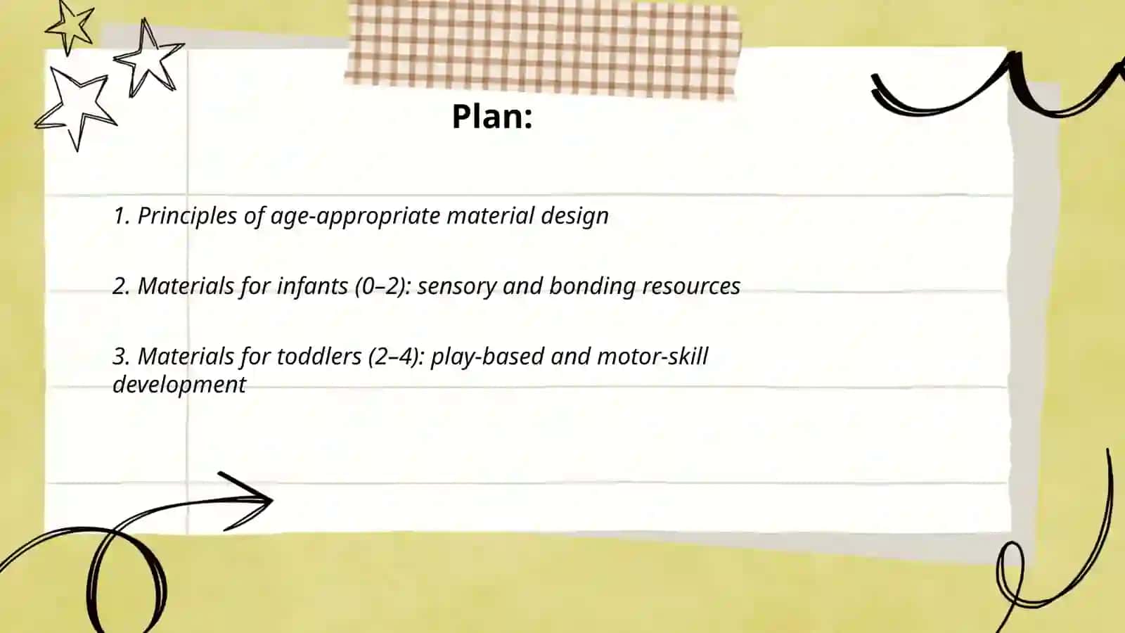 Using and developing materials according to age groups 2