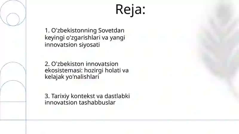 O'zbekistonning innovatsion siyosatining evalutsiyasi va uning xususiyatlari 2