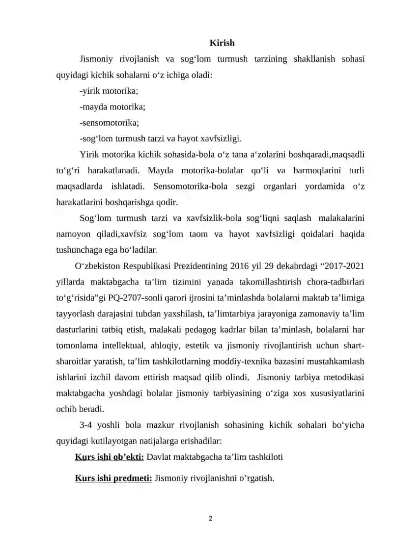 Maktabgacha yoshdagi bolalarni jismoniy rivojlanish va soģlom turmush tarzini shakillanishi 2