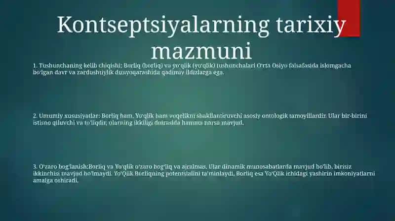 Borliq Va YoʻQlik Tushunchalarining Umumiy Va OʻZiga Xos Xususiyatlari OʻZaro Aloqadorlik Jihatlari 2