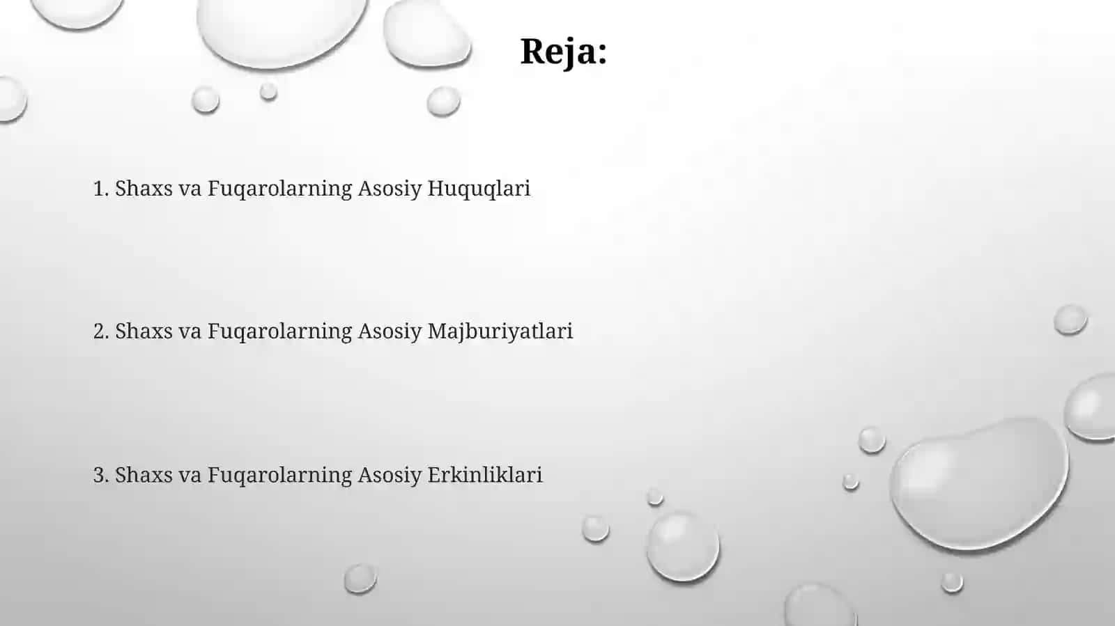 Inson va fuqarolarning asosiy huquqlari, erkinliklari va burchlari 2