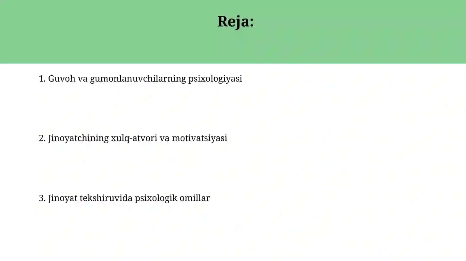 Jinoyatni ochishning psixologik tomonlari 2