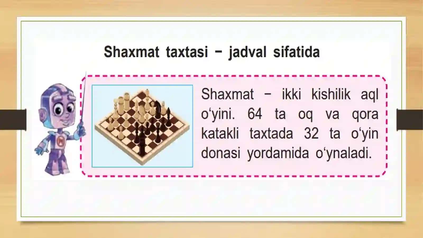 Jadvalga doir masalalar 2