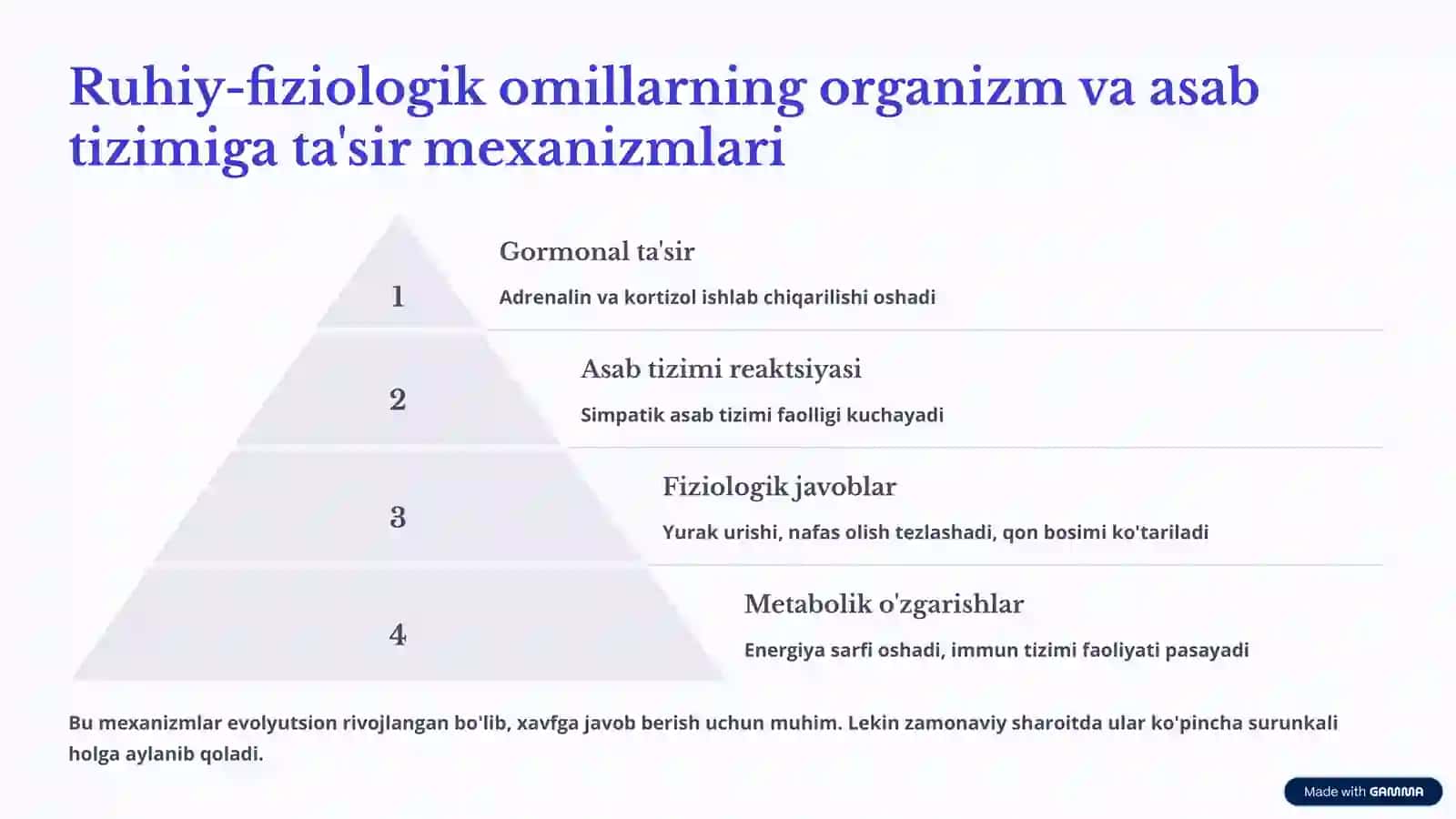 Ruhiy-fiziologik omillarning inson salomatligiga ta'siri va ularning turlari 2