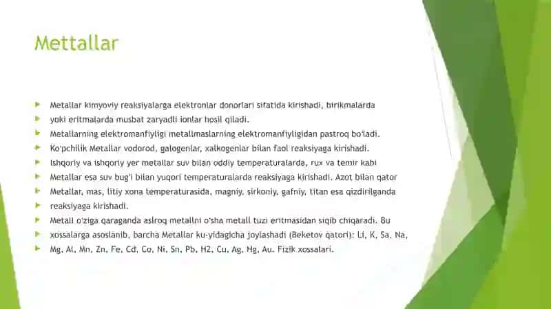 Metall ionlarining biologik roli.meditsinadagi kimyoviy elementlari 2