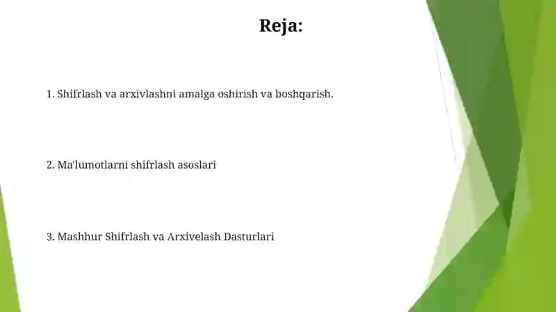 Ma'lumotlarni shirflash va arxivlash vositalari 2