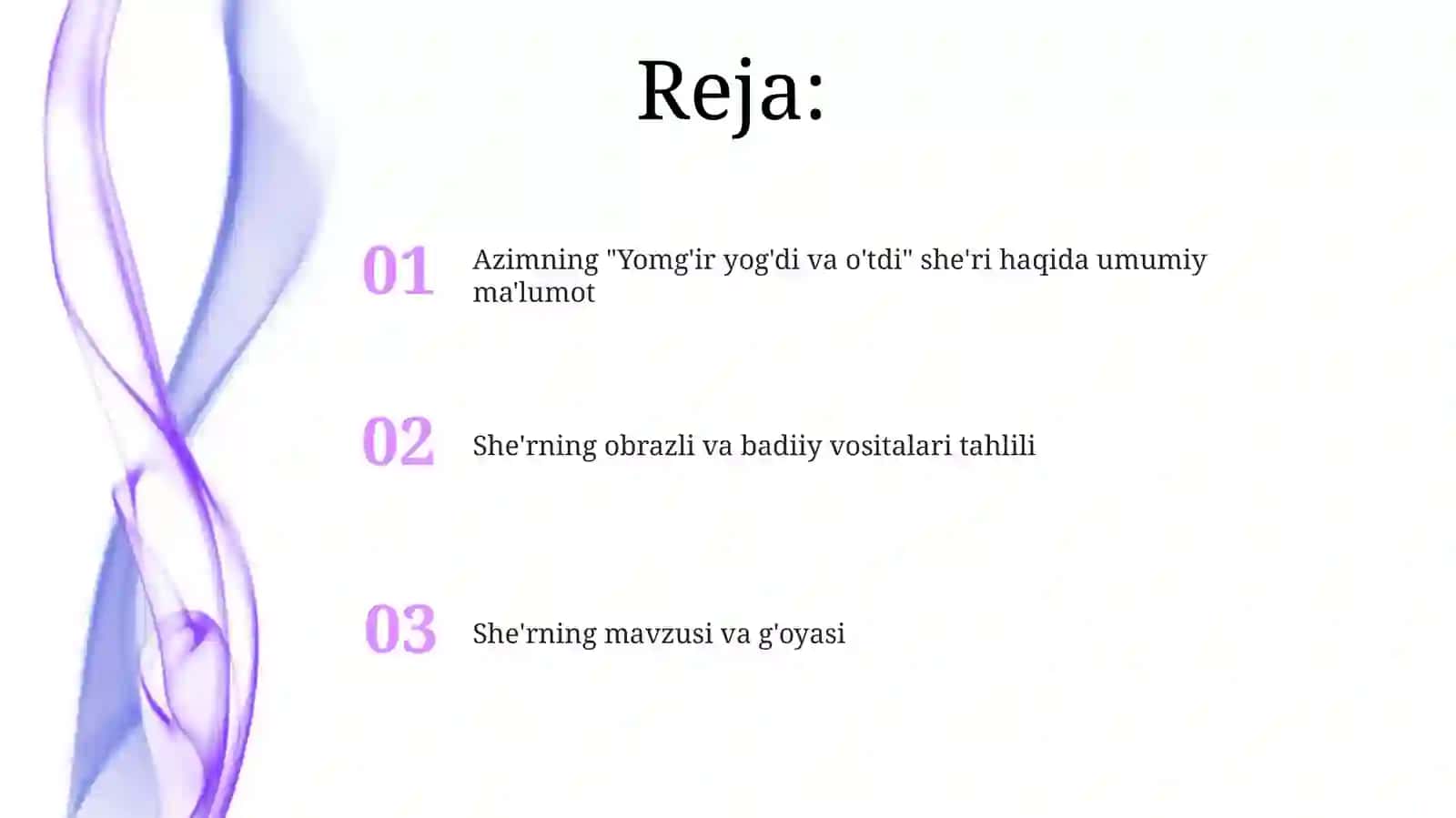 Yomgʻir yogʻib utdi sheʼri haqida 2