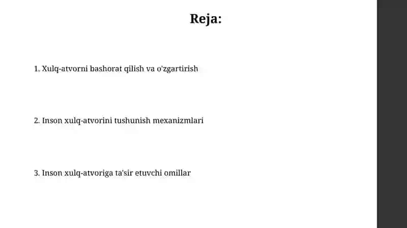 Inson xulq atvorini tushunish va unga tasir qilish omillari 2
