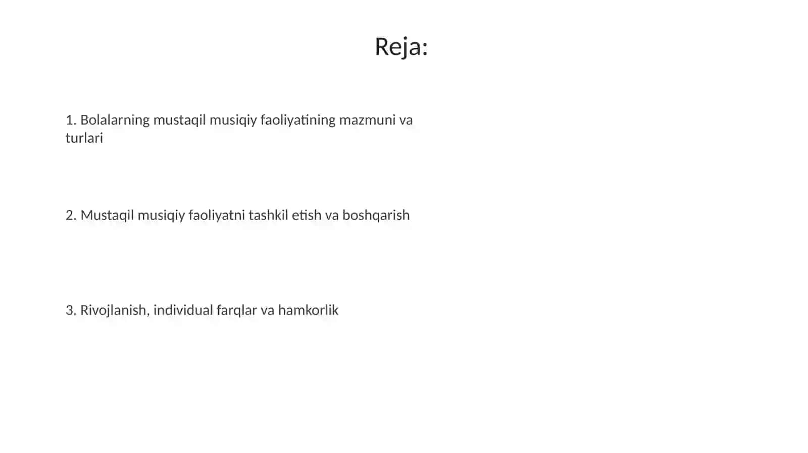 Mustaqil musiqiy faoliyat 2