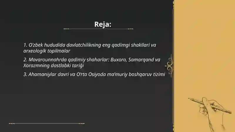 O’zbekiston davlatchilik tarixi: eng qadimgi davrdan XVI asr davlatchiligi 2