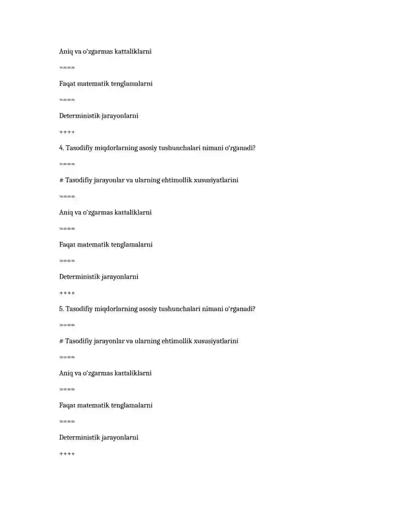 Iqtisodiyotda malumotlar tahlili test 2