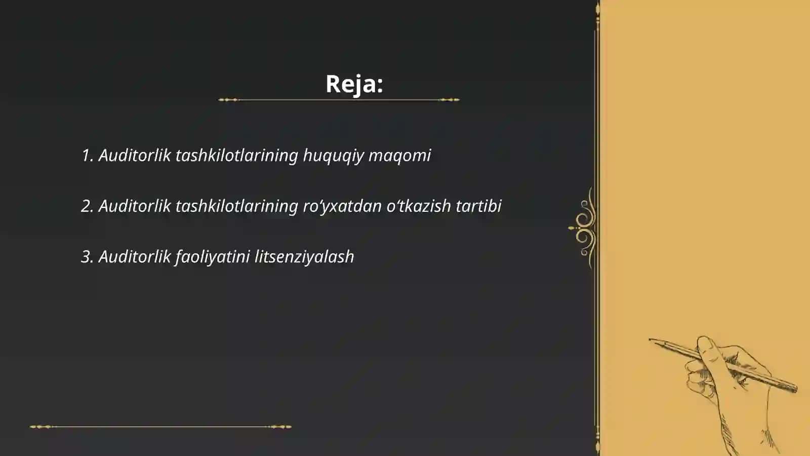 Auditorlik tashkilotlari faoliyatini tashkil etish tartibi va unga qo’yiladigan talablar 2