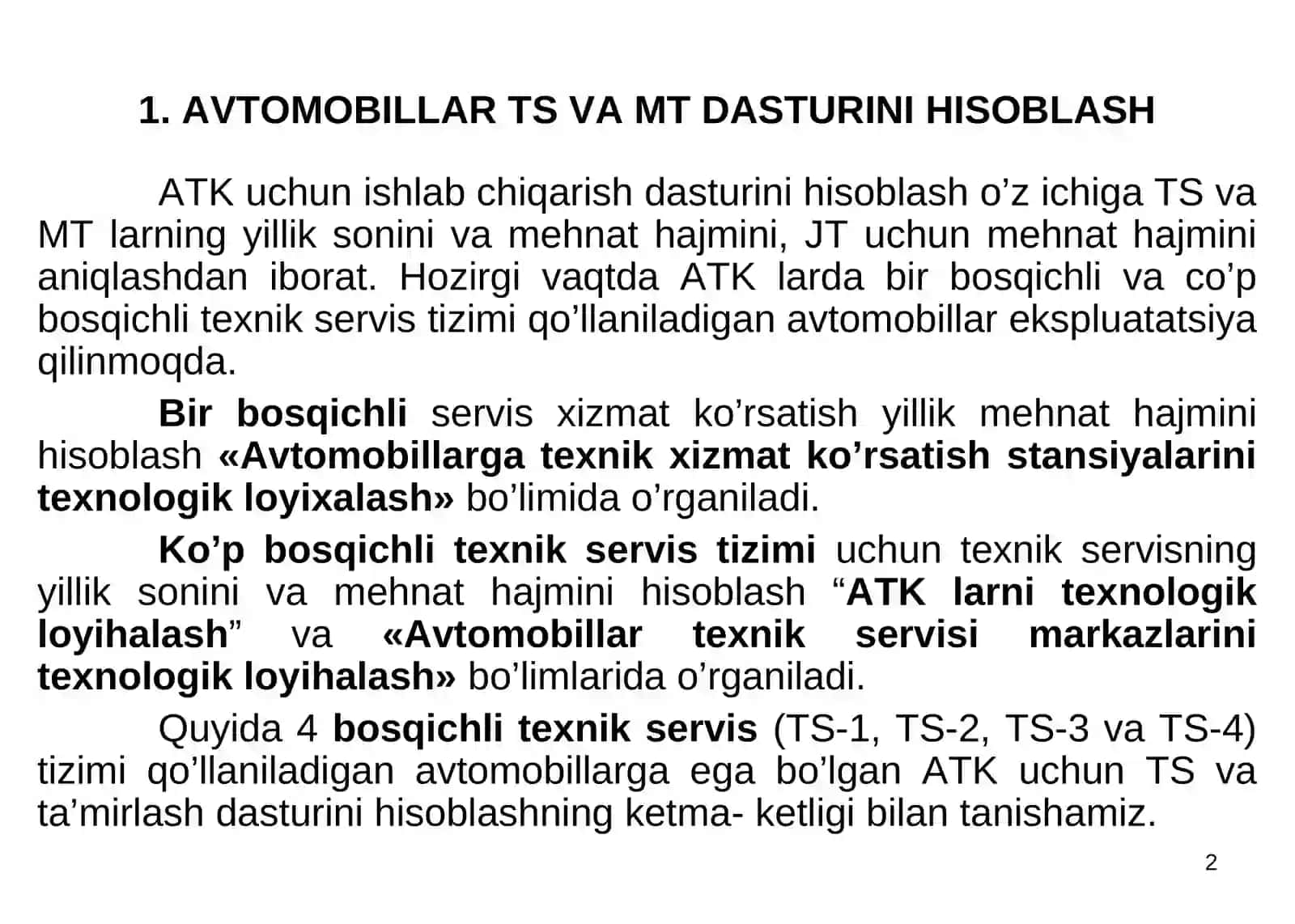 Avtotransport korxonalarini texnologik loyihalash 2
