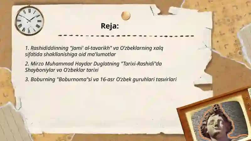 Oʻzbeklarning xalq sifatida shakillanishi haqida tarixiy manbalar 2